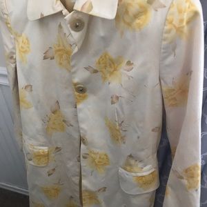 Cream/ yellow flowers banana republic coat